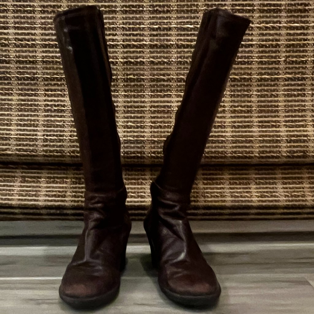 Camper Burgundy Leather Tall Boots Size 37 (Us Women's 7)